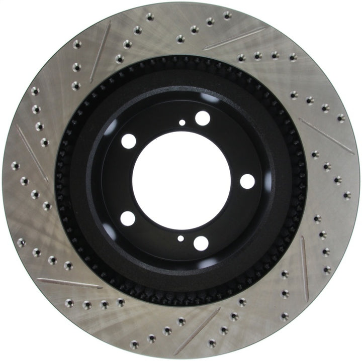 StopTech 07-09 Toyota Tundra / 08-09 Toyota Sequoia Front Left Slotted & Drilled Rotor - Bull Strap