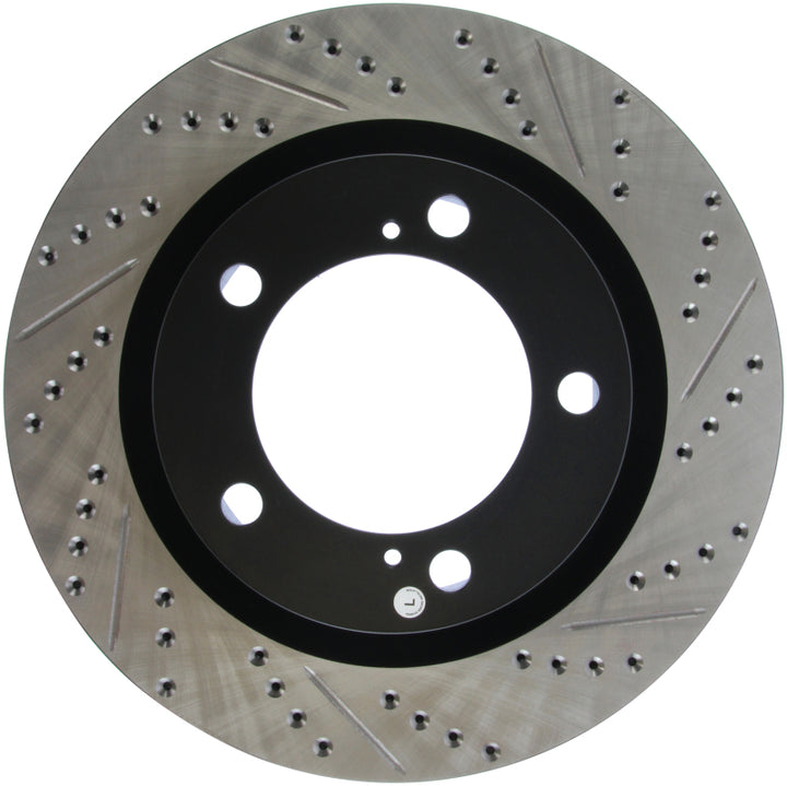 StopTech 07-09 Toyota Tundra / 08-09 Toyota Sequoia Front Left Slotted & Drilled Rotor - Bull Strap