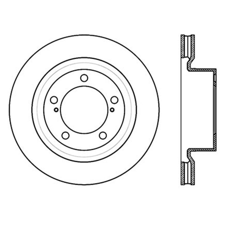 StopTech 07-09 Toyota Tundra / 08-09 Toyota Sequoia Front Left Slotted & Drilled Rotor - Bull Strap