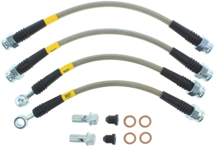 StopTech 07-13 Acura MDX Rear SS Brake Lines - Bull Strap