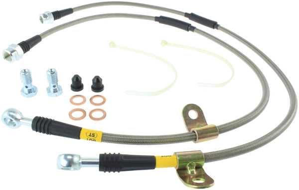 StopTech 07-13 Chevy/GMC Suburban/Sierra/Yukon Denali XL Stainless Steel Front Brake Line Kit - Bull Strap