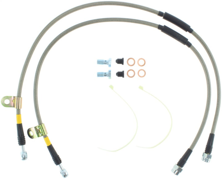 StopTech 07-13 Chevy/GMC Suburban/Sierra/Yukon Denali XL Stainless Steel Front Brake Line Kit - Bull Strap
