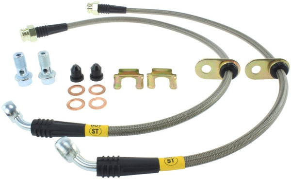 StopTech 08-09 WRX Stainless Steel Rear Brake Lines - Bull Strap