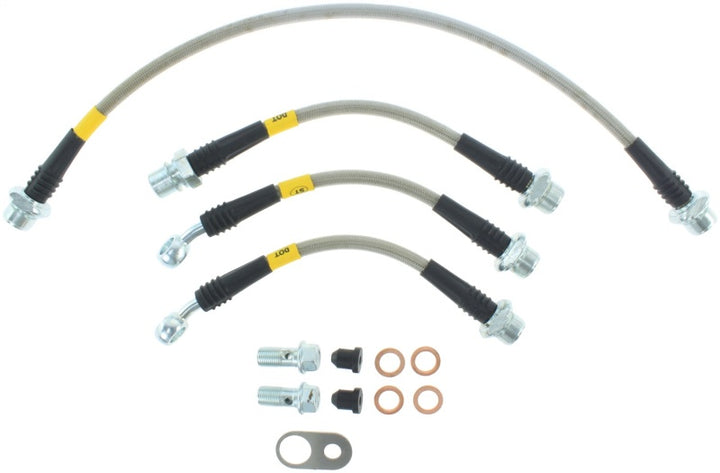 StopTech 08-11 Scion xB Rear Stainless Steel Brake Lines - Bull Strap