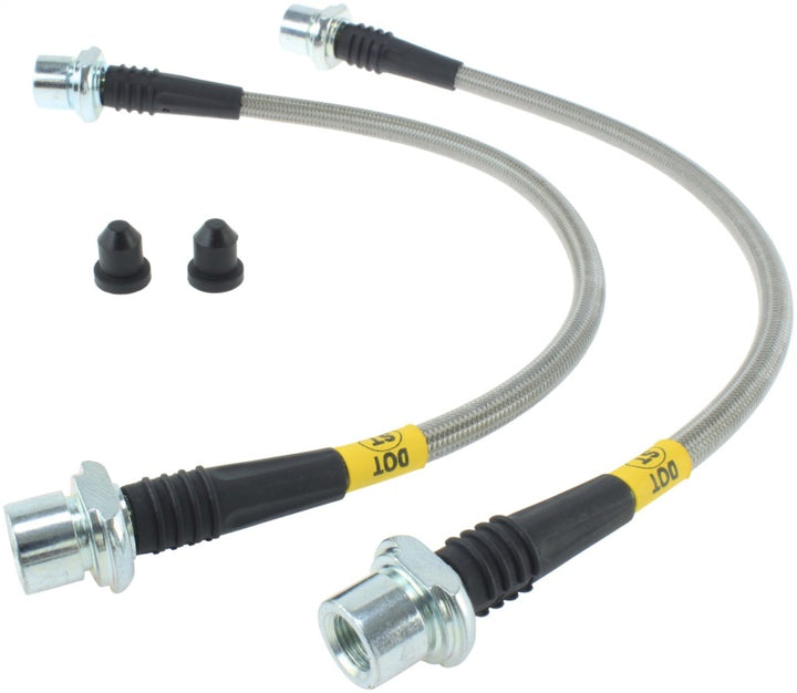 StopTech 08-12 Toyota Sequoia/07-12 Tundra Front Stainless Steel Brake Lines - Bull Strap