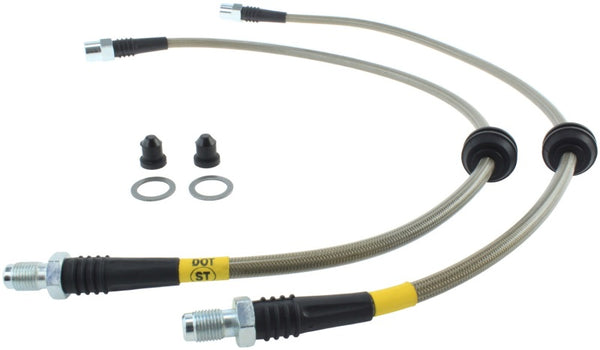 StopTech 08-13 Mini Cooper / 11-14 Mini Countryman Stainless Steel Front Brake Lines - Bull Strap