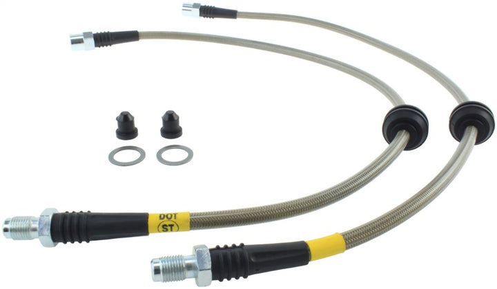 StopTech 08-13 Mini Cooper / 11-14 Mini Countryman Stainless Steel Front Brake Lines - Bull Strap