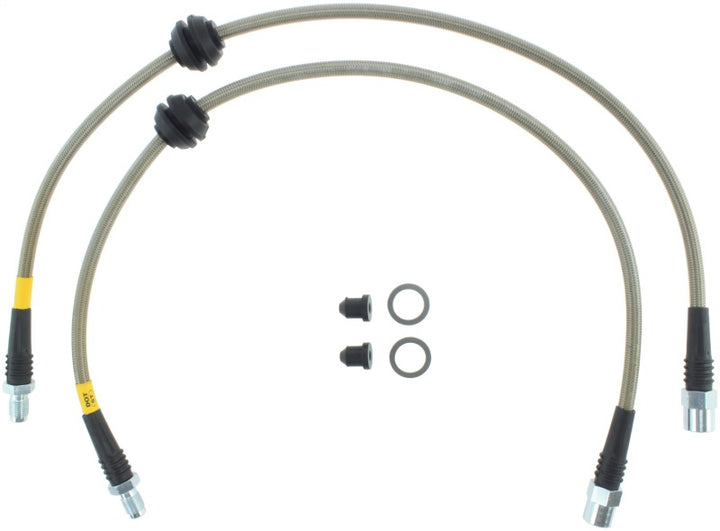StopTech 08-13 Mini Cooper / 11-14 Mini Countryman Stainless Steel Front Brake Lines - Bull Strap