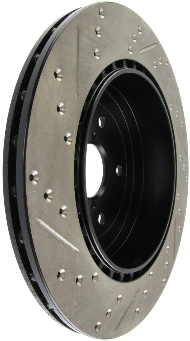 StopTech 08+ Subaru STI (Will Not Fit 05-07) Slotted & Drilled Sport Brake Rotor - Bull Strap