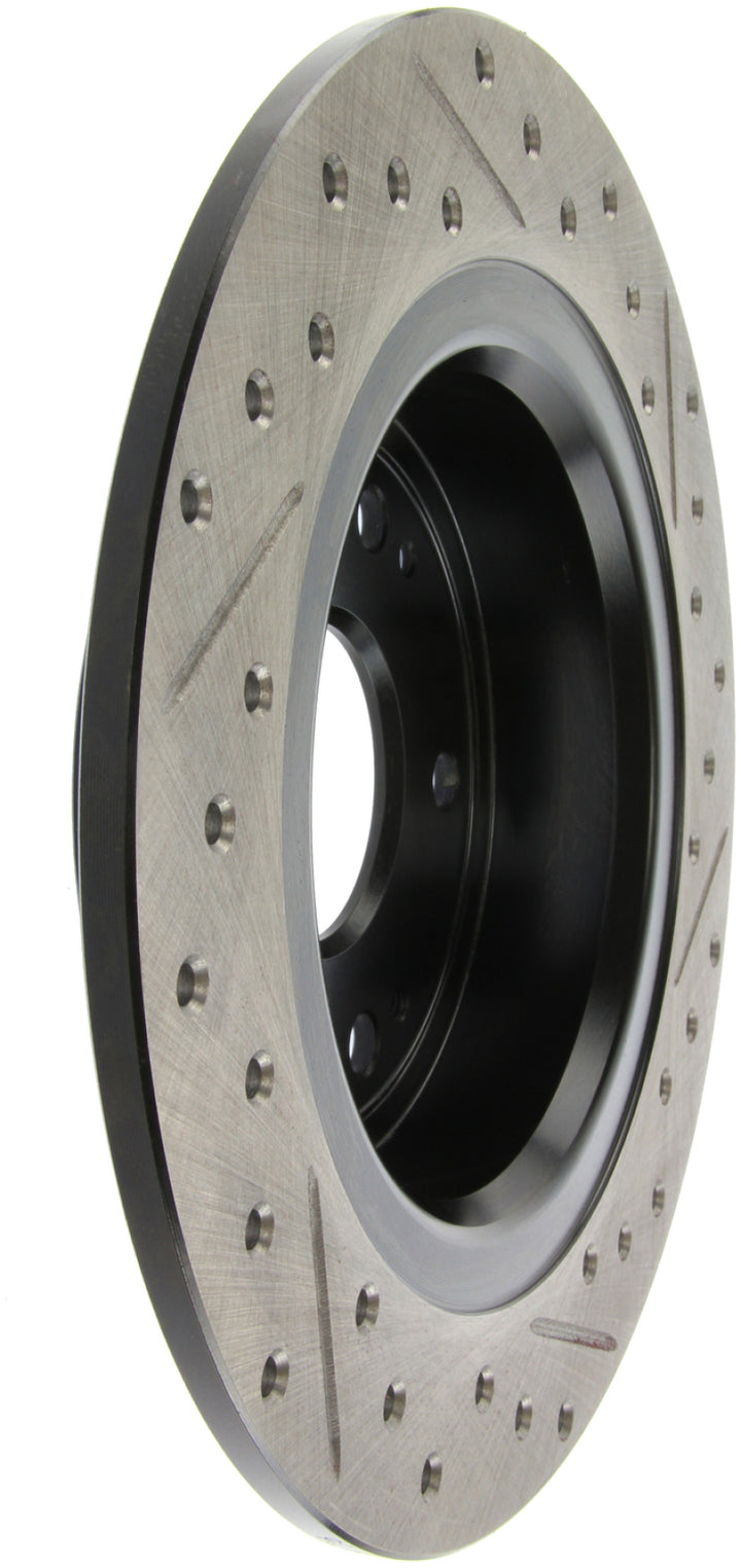 StopTech 09-10 Acura TSX / 08-10 Honda Accord Coupe/05-10 Sedan Right Rear Slotted & Drilled Rotor - Bull Strap