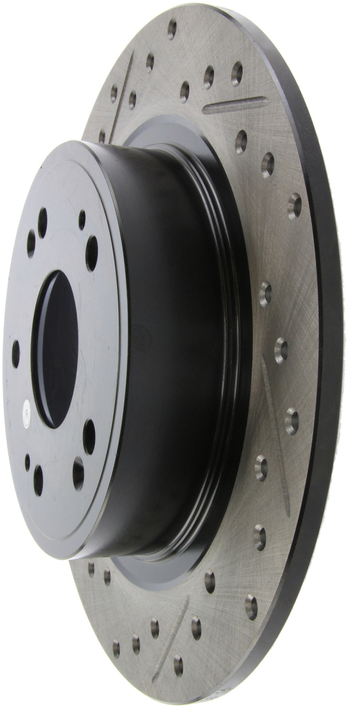 StopTech 09-10 Acura TSX / 08-10 Honda Accord Coupe/05-10 Sedan Right Rear Slotted & Drilled Rotor - Bull Strap
