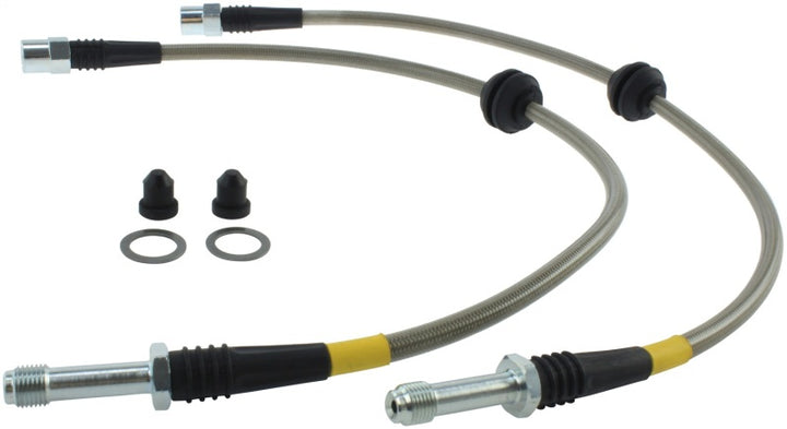 StopTech 09 Audi A4 Sedan / 08-10 A5-S5 Front Stainless Steel Brake Line Kit - Bull Strap