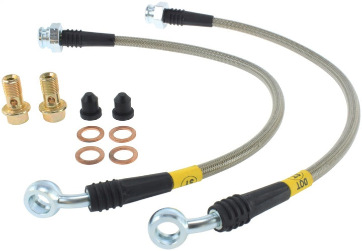 StopTech 09+ Nissan GTR Stainless Steel Rear Brake Lines - Bull Strap