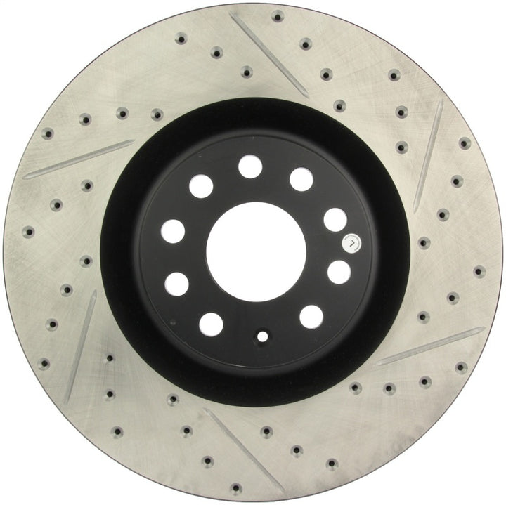StopTech 09 VW Passat CC / 06-09 Passat Slotted & Drilled Left Front Rotor - Bull Strap