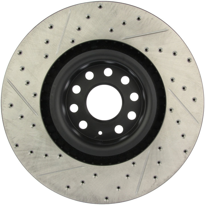 StopTech 09 VW Passat CC / 06-09 Passat Slotted & Drilled Left Front Rotor - Bull Strap