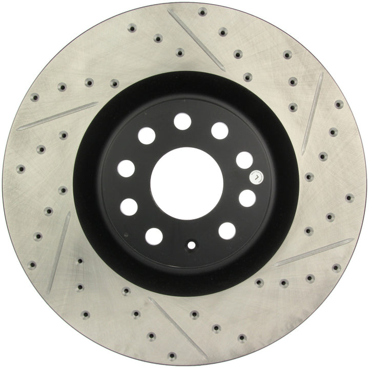 StopTech 09 VW Passat CC / 06-09 Passat Slotted & Drilled Left Front Rotor - Bull Strap
