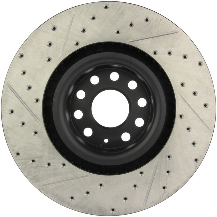 StopTech 09 VW Passat CC / 06-09 Passat Slotted & Drilled Left Front Rotor - Bull Strap