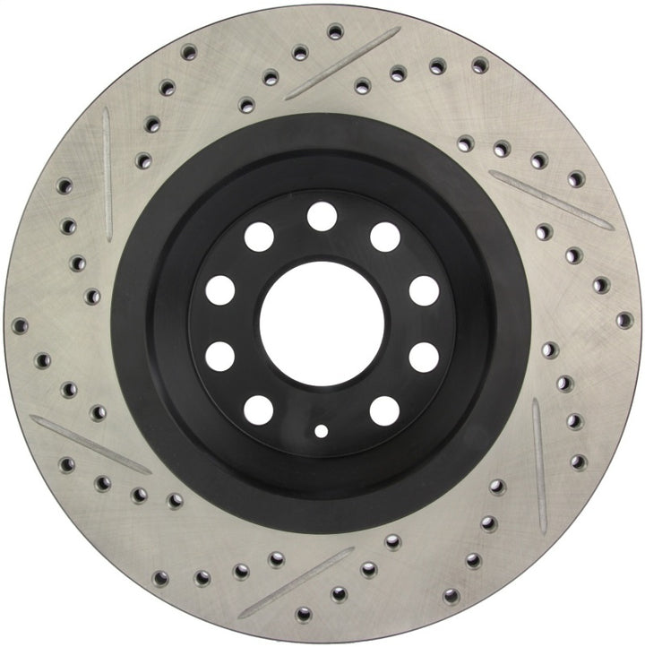StopTech 09 VW Passat CC / 06-09 Passat Slotted & Drilled Left Rear Rotor - Bull Strap