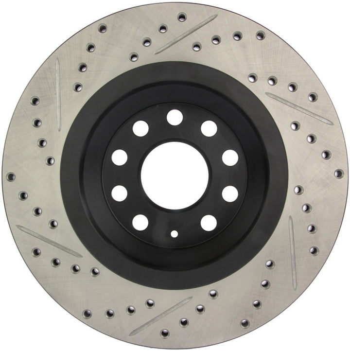 StopTech 09 VW Passat CC / 06-09 Passat Slotted & Drilled Left Rear Rotor - Bull Strap