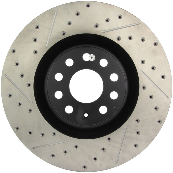 StopTech 09 VW Passat CC / 06-09 Passat Slotted & Drilled Right Front Rotor - Bull Strap
