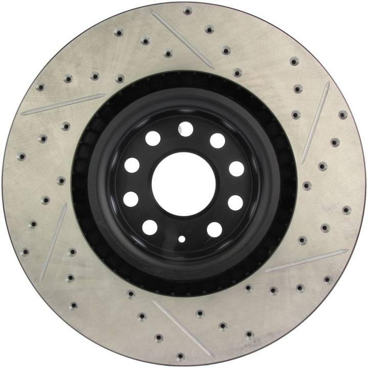 StopTech 09 VW Passat CC / 06-09 Passat Slotted & Drilled Right Front Rotor - Bull Strap