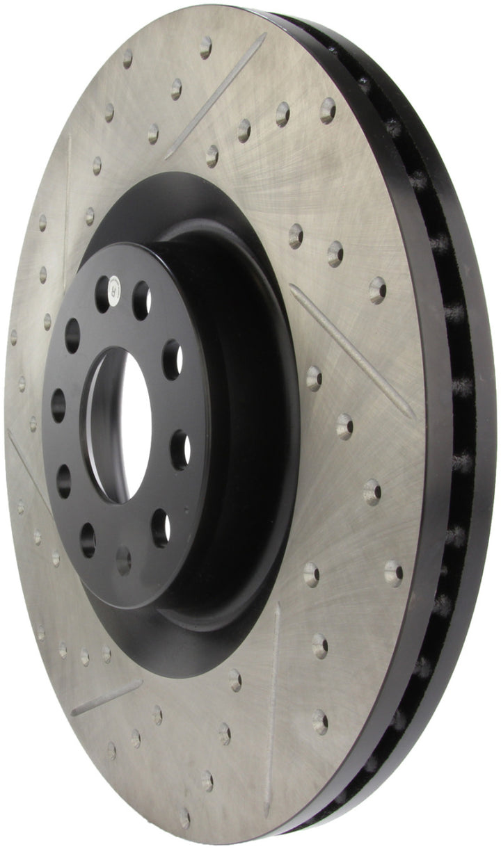 StopTech 09 VW Passat CC / 06-09 Passat Slotted & Drilled Right Front Rotor - Bull Strap