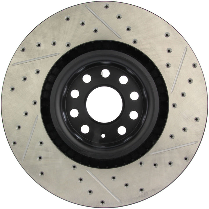 StopTech 09 VW Passat CC / 06-09 Passat Slotted & Drilled Right Front Rotor - Bull Strap