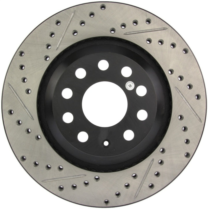 StopTech 09 VW Passat CC / 06-09 Passat Slotted & Drilled Right Rear Rotor - Bull Strap