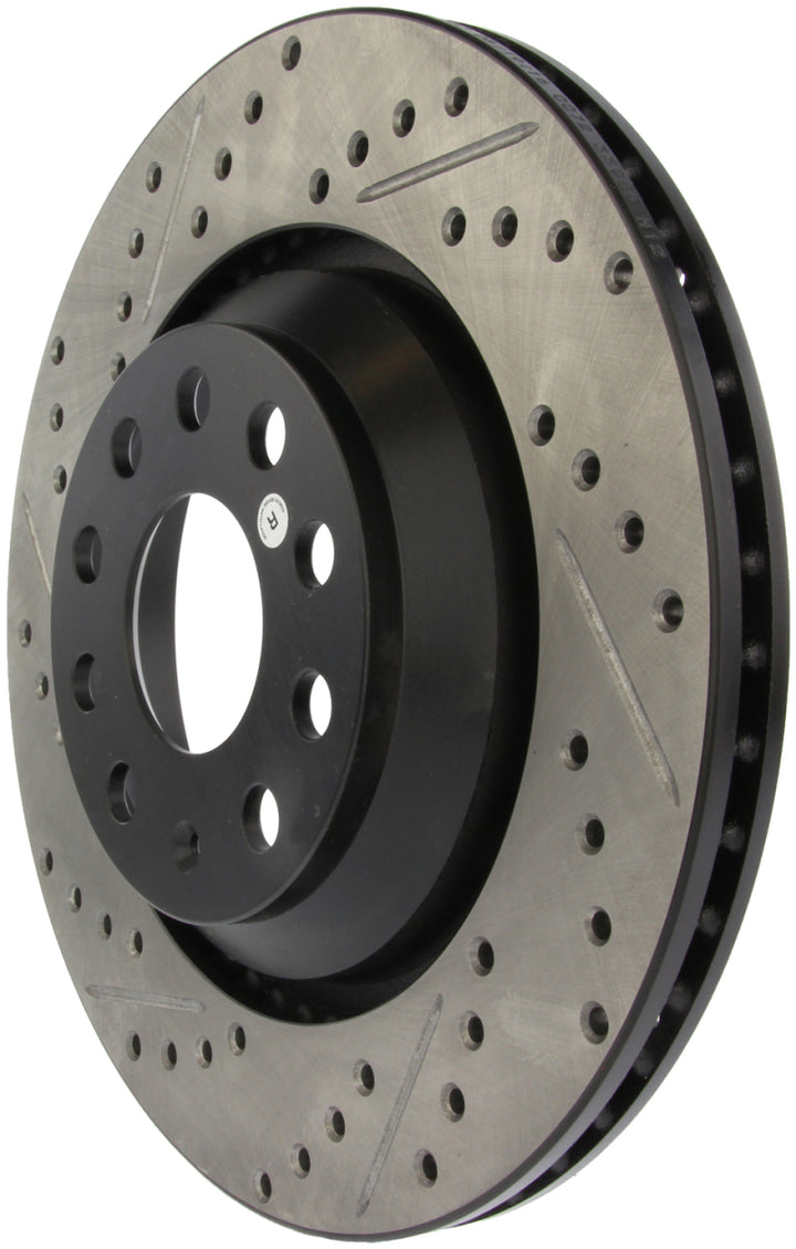 StopTech 09 VW Passat CC / 06-09 Passat Slotted & Drilled Right Rear Rotor - Bull Strap