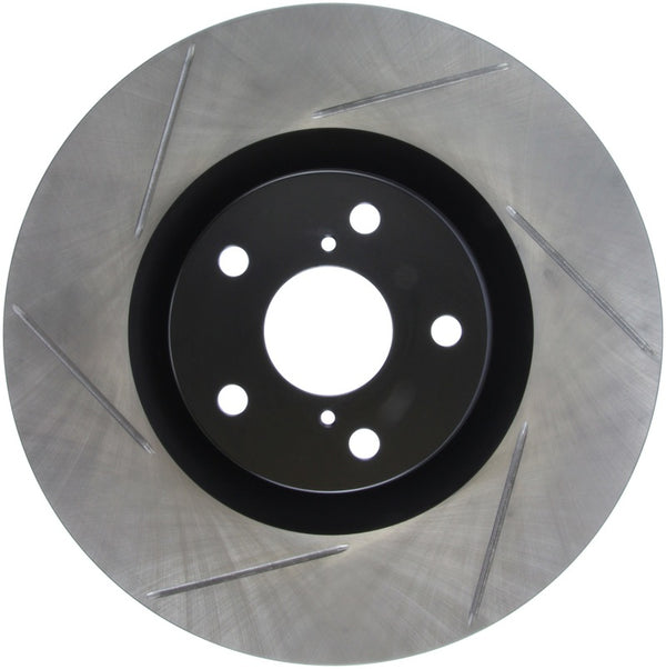 StopTech 11-14 Lexus GS300/350/400/430 (Will Not Fit F Sport) Slotted Sport Front Right Brake Rotor - Bull Strap