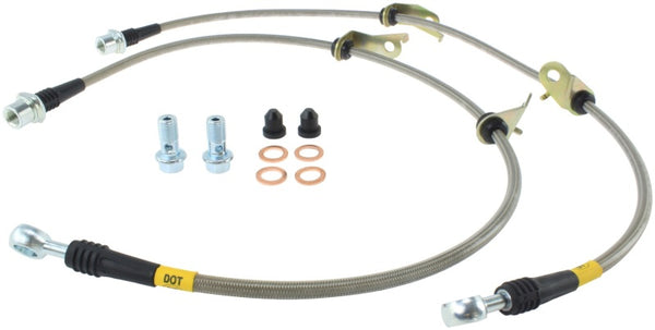 StopTech 11-17 Lexus CT200h Stainless Steel Front Brake Lines - Bull Strap
