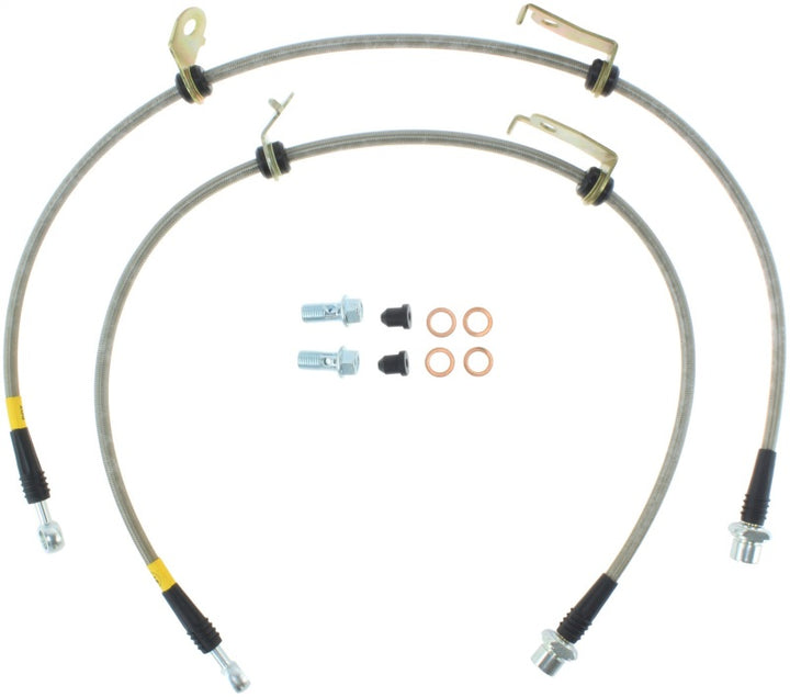 StopTech 11-17 Lexus CT200h Stainless Steel Front Brake Lines - Bull Strap
