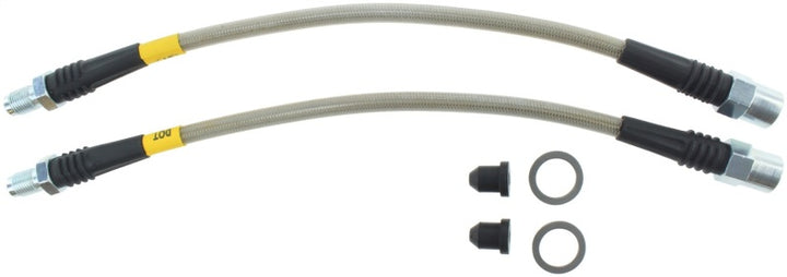 StopTech 12-13 BMW 335i SS Rear Brake Lines - Bull Strap