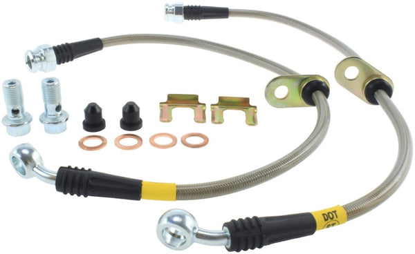 StopTech 13-13 Honda Civic EX Rear SS Brake Lines - Bull Strap