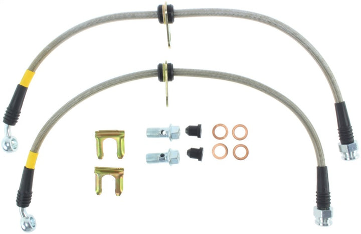StopTech 13-13 Honda Civic EX Rear SS Brake Lines - Bull Strap