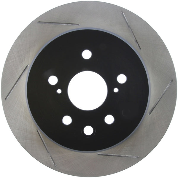 StopTech 13-14 Lexus GS300/350/400/430 Slotted Sport Rear Left Brake Rotor - Bull Strap