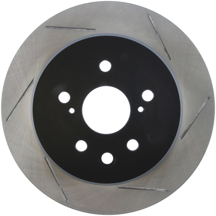 StopTech 13-14 Lexus GS300/350/400/430 Slotted Sport Rear Left Brake Rotor - Bull Strap