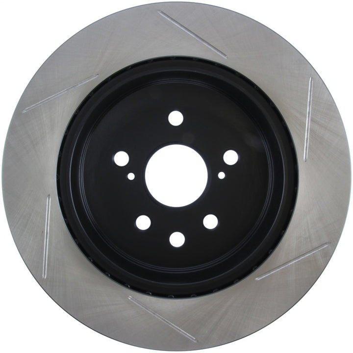 StopTech 13-14 Lexus GS300/350/400/430 Slotted Sport Rear Right Brake Rotor - Bull Strap