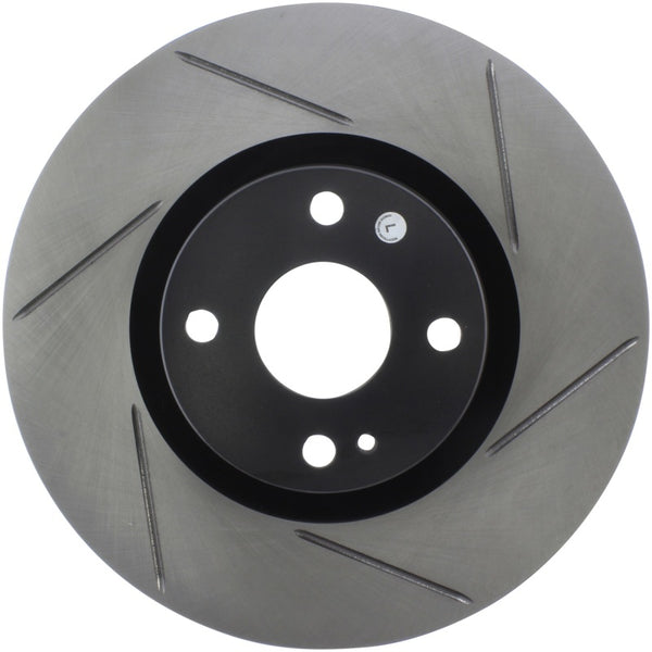 StopTech 16-17 Mazda MX-5 Front Driver Side Slotted Sport Brake Rotor - Bull Strap
