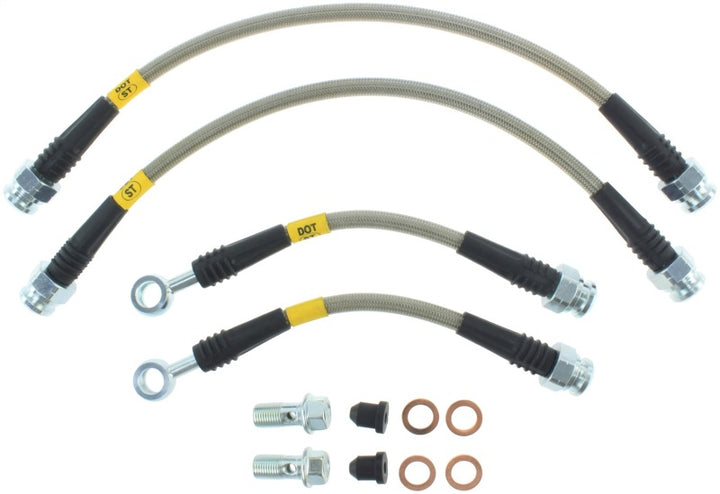 StopTech 2006-2014 Honda Ridgeline Stainless Steel Rear Brake Lines - Bull Strap