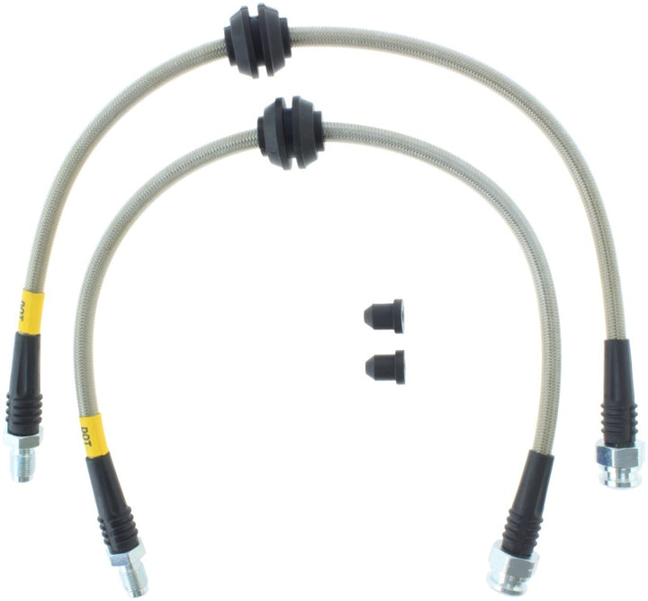 StopTech 2013-2014 Ford Focus ST Stainless Steel Rear Brake Lines - Bull Strap