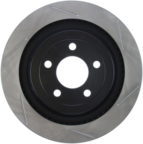 StopTech 2015 Ford Mustang GT w/ Brembo Brakes Left Rear Slotted Brake Rotor - Bull Strap