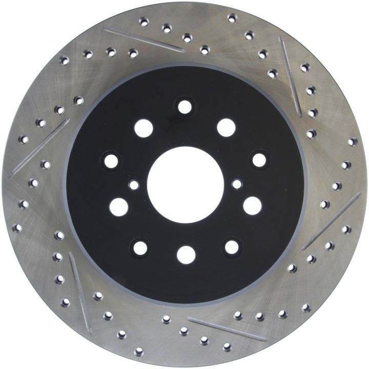 StopTech 5/93-98 Toyota Supra Left Rear Slotted & Drilled Rotor - Bull Strap