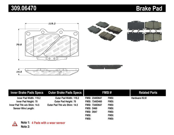 StopTech 89-96 Nissan 300ZX Sport Performance Front Brake Pads - Bull Strap
