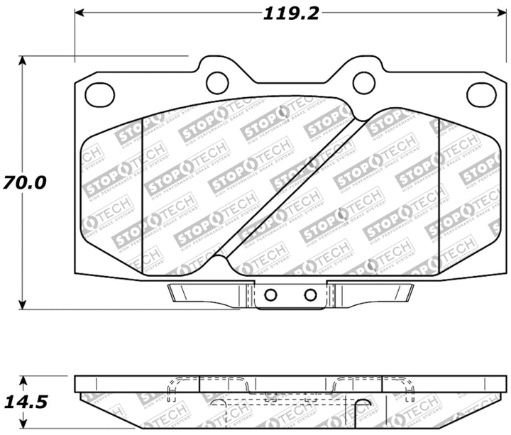 StopTech 89-96 Nissan 300ZX Sport Performance Front Brake Pads - Bull Strap