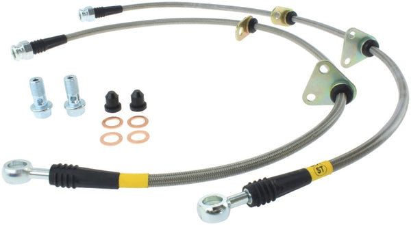 StopTech 90-01 Integra Front SS Brake Lines - Bull Strap