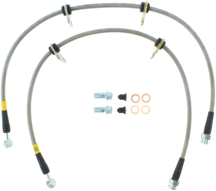StopTech 90-01 Integra Front SS Brake Lines - Bull Strap