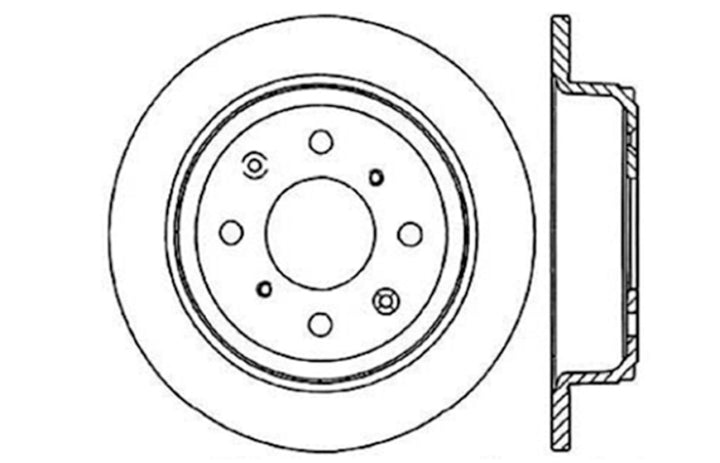 StopTech 90-96 Acura Integra / 97-01 Integra (Exc. Type R) Slotted & Drilled Right Rear Rotor - Bull Strap