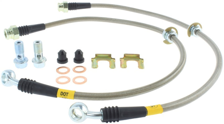 StopTech 93-01 Impreza Stainless Steel Rear Brake Lines - Bull Strap