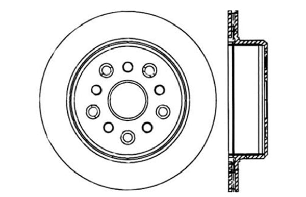 StopTech 93-98 Toyota Supra Turbo Drilled Left Rear Rotor - Bull Strap
